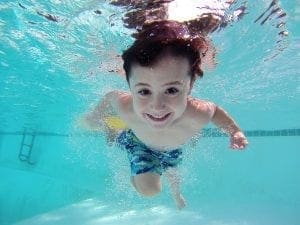 kid in pool