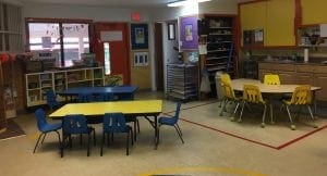 disinfected preschool classroom