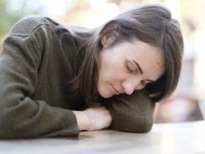 tired working woman